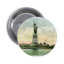 Vintage "Statue of Liberty" Poster. New York. Pinback Buttons