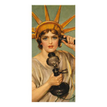 Vintage Statue of Liberty WWI Patriotic War Poster Custom Rack Card