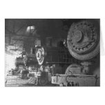 Vintage Steam Locomotive Roundhouse Greeting Cards