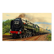 Vintage Steam Train Business Card