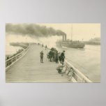 Vintage Steamer The Mailboat from Dover to Ostend Poster