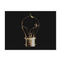 Vintage Steampunk Art Lighted Light bulb Postcards
