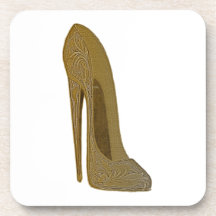Vintage Stiletto Shoe Art Gifts Beverage Coaster