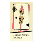 Vintage Store / Boutique - Leopard Pink Dress Form Business Cards