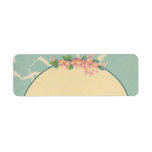 Vintage Stork Carrying Baby Boy in Blue Blanket Return Address Label