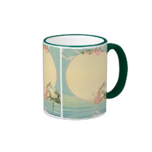 Vintage Stork with Baby Girl in Pink Blanket Coffee Mug