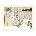 Vintage Story Time in Sepia - Postcard