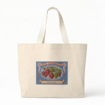 vintage strawberries canvas bag