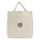 Vintage Strawberry Label Embroidered Tote Bag embroidered bags