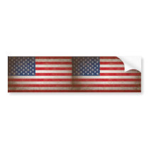 Vintage Style American Flag Patriotic Design Bumper Stickers