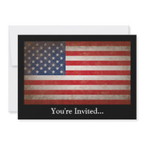 Vintage Style American Flag Patriotic Design Personalized Announcement