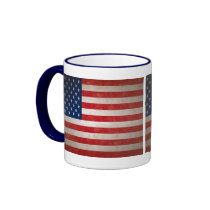 Vintage Style American Flag Patriotic Design Mugs