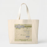 Vintage Style Blue Hydrangea Floral Swirl Damask Canvas Bags