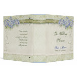 Vintage Style Blue Hydrangea Floral Swirl Damask Vinyl Binders