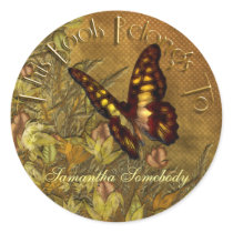 Vintage Style Butterfly Illustration Bookplate