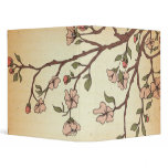 vintage style cherry blossom art vinyl binders
