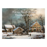 Vintage style Country Winter Christmas Invitation