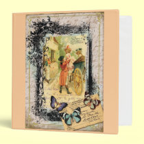 Vintage Style Couple in Carriage Binder binders