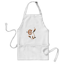 Vintage Style Floral Motif in Beige Brown Apron