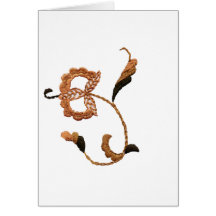 Vintage Style Floral Motif in Beige Brown Card