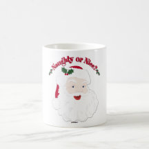 Vintage Style Santa Naughty or Nice? Coffee Mugs