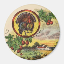 Vintage Style Tom Turkey in the Country Magnet