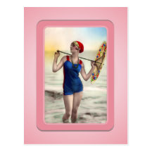Vintage Sun Bather Beach Babes Postcard