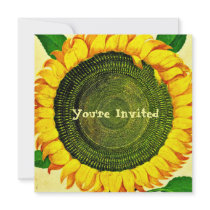 Vintage Sunflower Invitation