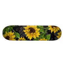 Vintage sunflower pattern skateboard decks
