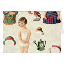 VINTAGE SUPREME PAPER DOLLS SWEETIE GREETING CARD