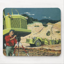 Vintage Surveyor on a Construction Site Mouse Pads