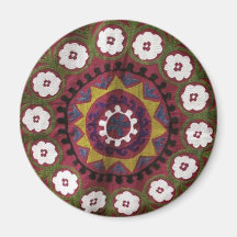 Vintage Suzani Embroidery Fridge Magnet