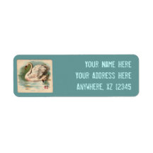 Vintage Swan Game Card Return Address Label