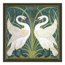 Vintage Swans Bridal Shower Invitation