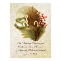 Vintage Swans Wedding Program Personalized Announcements