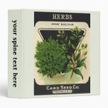 Vintage Sweet Marjoram Herbs Seed Packet Label Art Vinyl Binders