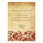 Vintage Swirl Damask Wedding Reception Card Custom Invites