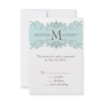 Vintage Swirls RSVP Cards for Square Invites