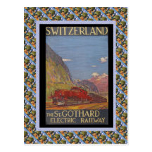 Vintage Swiss Railway St Gotthard electric Postcards