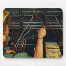 Vintage Switchboard Operator Mouse Mats