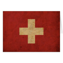 Vintage Switzerland Flag Card