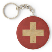 Vintage Switzerland Flag Key Chains