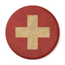 Vintage Switzerland Flag Refrigerator Magnet