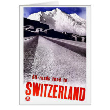 Vintage Switzerland Roads Greeting Card