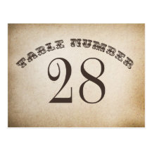 vintage table number cards post cards