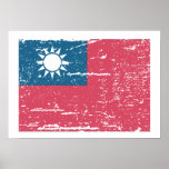 Vintage Taiwan Flag Print