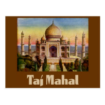 Vintage Taj Mahal Postcard