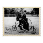 Vintage Tandem Bicycle Moving Postcard