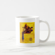 Vintage Tattoo Machine (Yellow) Coffee Mugs