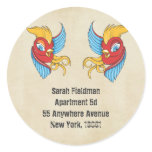 Vintage Tattoo Swallow Name Address Label Sticker